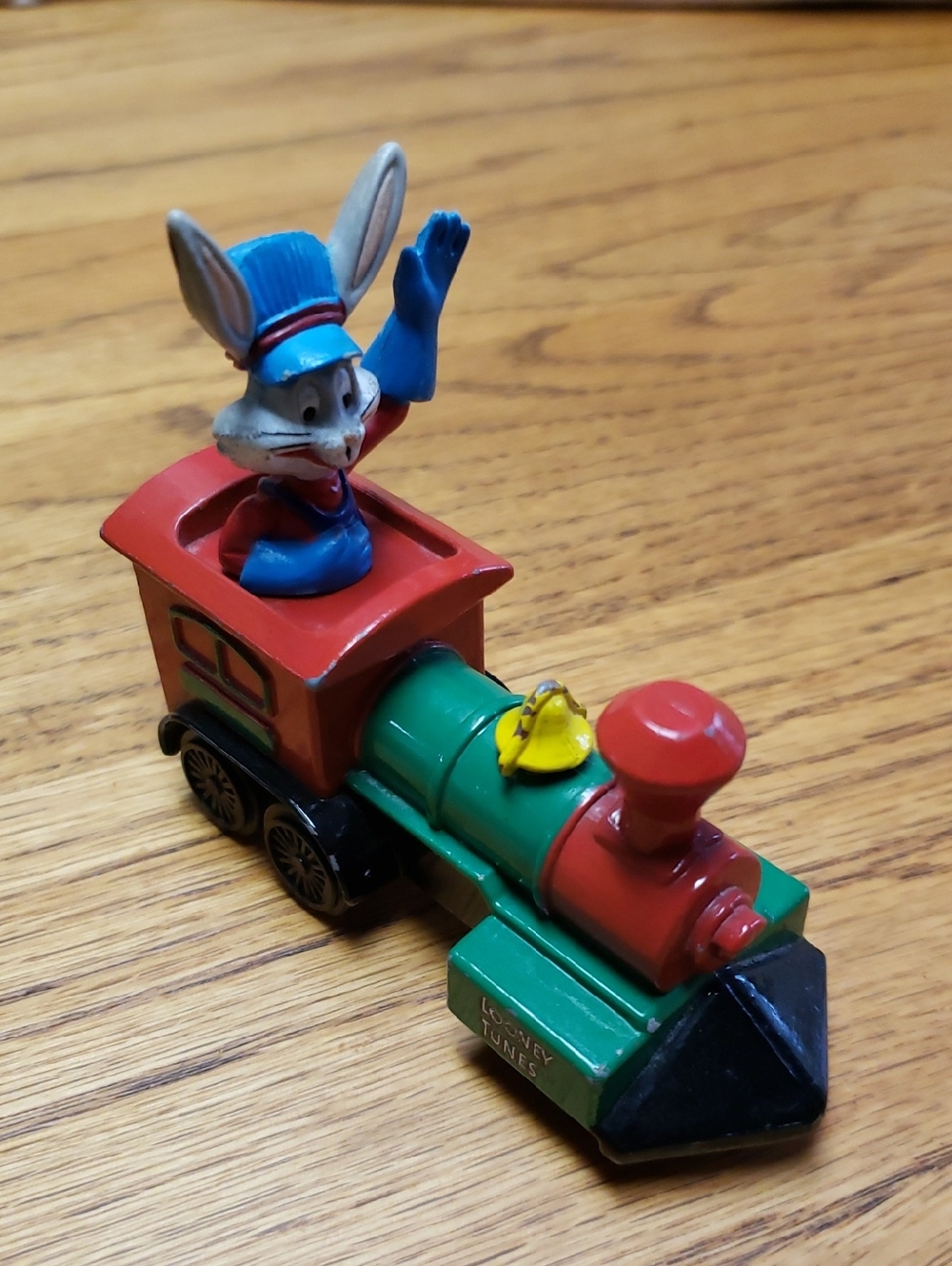 Vintage Warner Bros. Loony Tunes Bunny Conductor Train Toy - Blue, Red, Green